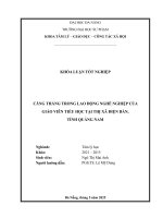 Căng thẳng trong lao Động nghề nghiệp của giáo viên tiểu học tại thị xã Điện bàn, tỉnh quảng nam