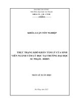 Thực trạng khó khăn tâm lý của sinh viên ngành tâm lý học tại trường Đại học sư phạm   Đhđn