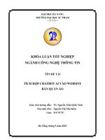 Tích hợp chatbot ai vào website bán quần Áo