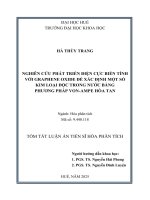 Tóm tắt nghiên cứu phát triển Điện cực biến tính với graphene oxide Để xác Định một số kim loại Độc trong nước bằng phương pháp von  ampe hòa tan