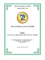 Ứng dụng lập trình di Động trên nền tảng android