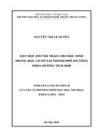 Tóm Tắt Dạy Học Hát Bả Trạo Cho Học Sinh Trung Học Cơ Sở Tại Thành Phố Đà Nẵng Theo Hướng Tích Hợp.docx