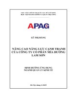 Nâng Cao Năng Lực Cạnh Tranh Của Công Ty Cổ Phần Mía Đường Lam Sơn