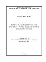 Dạy Học Hát Bả Trạo Cho Học Sinh Trung Học Cơ Sở Tại Thành Phố Đà Nẵng Theo Hướng Tích Hợp