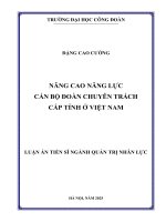 Nâng Cao Năng Lực Cán Bộ Đoàn Chuyên Trách Cấp Tỉnh Ở Việt Nam