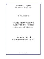 Quản Lý Nhà Nước Đối Với Các Khu Kinh Tế Ven Biển Bắc Trung Bộ Việt Nam