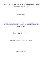 Tóm Tắt Nghiên Cứu Xác Định Ngưỡng Bồi Lắng Bùn Cát An Toàn Cho Hồ Chứa Thủy Lợi– Áp Dụng Cho Hồ Dầu Tiếng.pdf
