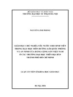 Giáo Dục Chủ Nghĩa Yêu Nước Cho Sinh Viên Trong Dạy Học Môn Đường Lối Quốc Phòng Và An Ninh Của Đảng Cộng Sản Việt Nam Ở Các Trường Đại Học Trên Địa Bàn 