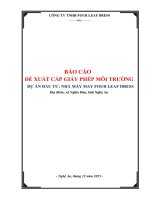 Báo Cáo Đề Xuất Cấp Phép Môi Trường Của Dự Án Nhà Máy May Công Ty Four Leaf Dress Tại Xã Nghĩa Đàn, Tỉnh Nghệ An Do Công Ty Tnhh Four Leaf Dress.pdf