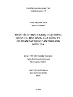 Phân Tích Thực Trạng Hoạt Động Quản Trị Bán Hàng Của Công Ty Cổ Phần Bất Động Sản Broland Miền Tây
