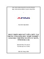 Phát triển Đội ngũ viên chức tại trung tâm giáo dục nghề nghiệp – giáo dục thường xuyên cư kuin, tỉnh Đắk lắk