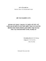 Đánh giá thực trạng và một số yếu tố liên quan Đến tuân thủ Điều trị của người bệnh tâm thần phân liệt Điều trị ngoại trú tại thành phố vinh, nghệ an