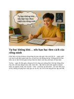 Tự học không khó… nếu bạn học theo cách của riêng mình