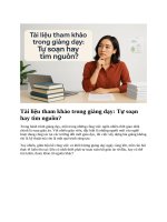 Tài liệu tham khảo trong giảng dạy tự soạn hay tìm nguồn