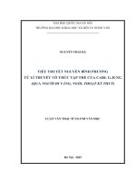 Luận Văn Tiểu Thuyết Nguyễn Bình Phương Từ Lí Thuyết Vô Thức Tập Thể Của Carl G.jung (Qua Người Đi Vắng, Ngồi, Thoạt Kỳ Thuỷ).Pdf