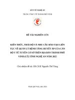 Kiến thức, thái Độ và nhu cầu Đào tạo liên tục về quản lý bệnh tăng huyết Áp của cán bộ y tế tuyến cơ sở tại thành phố vinh tỉnh nghệ an năm 2025
