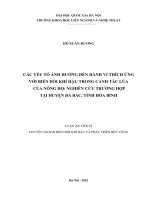 Luận Văn Các Yếu Tố Ảnh Hưởng Đến Hành Vi Thích Ứng Với Biến Đổi Khí Hậu Trong Canh Tác Lúa Của Nông Hộ Nghiên Cứu Trường Hợp Tại Huyện Đà Bắc, Tỉnh Hòa Bình.pdf