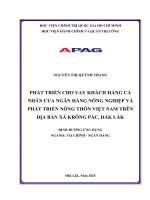 Phát triển cho vay khách hàng cá nhân của ngân hàng nông nghiệp và phát triển nông thôn việt nam trên Địa bàn xã krông pắc, Đắk lắk