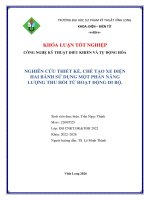 Nghiên cứu thiết kế, chế tạo xe Điện hai bánh sử dụng một phần năng lượng thu hồi từ hoạt Động Đi bộ