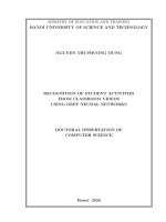 Recognition of student activities from classroom videos using deep neural networks