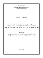 Tóm tắt nghiên cứu chất lượng nguồn nhân lực tại các trường cao Đẳng khu vực nam trung bộ