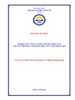 Nghiên cứu chất lượng nguồn nhân lực tại các trường cao Đẳng khu vực nam trung bộ