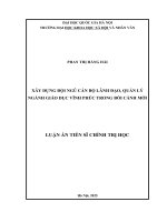 Xây dựng Đội ngũ cán bộ lãnh Đạo, quản lý ngành giáo dục vĩnh phúc trong bối cảnh mới