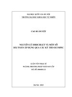 Luận văn nguyên lý dirichlet và một số bài toán Áp dụng qua các kỳ thi olympic