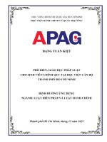 Phổ biến, giáo dục pháp luật cho sinh viên chính quy tại học viện cán bộ thành phố hồ chí minh