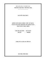 Tóm tắt kiểm toán hoạt Động việc sử dụng ngân sách Địa phương do kiểm toán nhà nước thực hiện