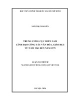 Trung Ƣơng cục miền nam lãnh Đạo công tác văn hóa, giáo dục từ năm 1961 Đến năm 1975