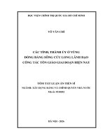 Tóm tắt các tỉnh, thành Ủy Ở vùng Đồng bằng sông cửu long lãnh Đạo công tác tôn giáo giai Đoạn hiện nay