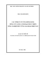 Các tỉnh Ủy Ở vùng Đồng bằng sông cửu long lãnh Đạo phát triển nông nghiệp bền vững giai Đoạn hiện nay
