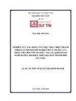 Nghiên cứu tác Động của việc thực hiện trách nhiệm xã hội doanh nghiệp Đến cam kết của nhân viên với tổ chức tại các khách sạn nghỉ dưỡng (resort) trên Địa bàn thành phố Đà nẵng