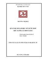 Tóm tắt quan hệ singapore   mỹ dưới thời thủ tướng lý hiển long