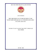 Thực hiện pháp luật về trợ giúp pháp lý cho người nghèo trên Địa bàn các tỉnh Đồng bằng sông cửu long, việt nam