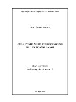 Quản lý nhà nƣớc chuỗi cung Ứng rau an toàn Ở hà nội