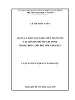 Quản lý Đào tạo giáo viên mầm non tại thành phố hồ chí minh trong bối cảnh Đổi mới giáo dục