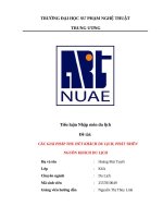 Tiểu luận nhập môn du lịch Đề tài các giải pháp thu hút khách du lịch, phát triển nguồn khách du lịch