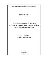 Thực hiện chính sách xã hội theo tƣ tƣởng hồ chí minh Đối với ngƣời lao Động Ở các tỉnh tây bắc hiện nay