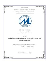 Đề tài xoá bỏ Định kiến bất bình Đẳng giới trong thế hệ trẻ việt nam