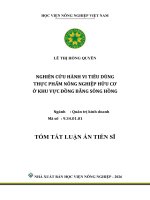 Tóm tắt nghiên cứu hành vi tiêu dùng thực phẩm nông nghiệp hữu cơ Ở khu vực Đồng bằng sông hồng