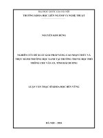 Luận văn nghiên cứu Đề xuất giải pháp nâng cao nhận thức và thực hành trường học xanh tại trường trung học phổ thông chu văn an, tỉnh hải dương
