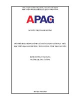 Đổi mới hoạt Động Đánh giá chất lượng giáo dục tiếu học trên Địa bàn phường tích lương, tỉnh thái nguyên