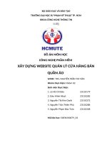 Đồ Án môn học công nghệ phần mềm xây dựng website quản lý cửa hàng bán quần Áo
