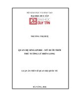 Quan hệ singapore   mỹ dưới thời thủ tướng lý hiển long