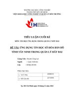 Đề tài Ứng dụng tin học số hóa bản Đồ tỉnh tây ninh trong quản lý Đất Đai