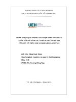 Hoàn thiện quy trình giao nhận hàng hóa xuất khẩu Đối với hàng dự Án bằng Đường bộ tại công ty cổ phần sme worldwide logistics
