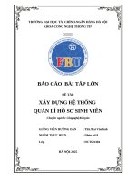 Báo cáo  bài tập lớn Đề tài xây dựng hệ thống quản lí hồ sơ sinh viên