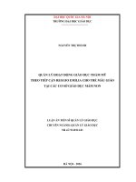 Quản lý hoạt Động giáo dục thẩm mỹ theo tiếp cận reggio emilia cho trẻ mẫu giáo tại các cơ sở giáo dục mầm non